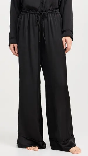 Free People Dreamy Days PJ Pants Solid Black thumbnail 1