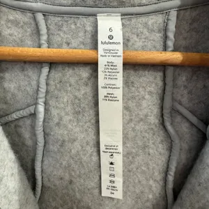 Lululemon So Sherpa Hooded Jacket Fleece‎ Heathered Silver Spoon Full Zip Size 6 thumbnail 4