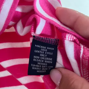 Chaps Classics Pink White Striped Cotton Button Shoulder Tee Shirt Womens Medium thumbnail 6