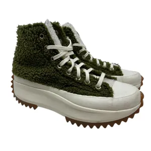 Converse Run Star Hike‎ High Sherpa Platform Sneakers Green Faux Fur Size US 8.5 thumbnail 6
