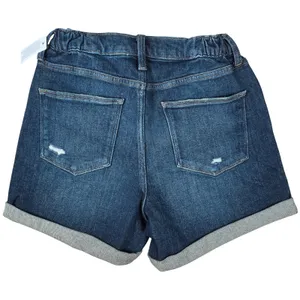 Arizona Jeans Co Size 2 High Rise Curvy Midi Denim Shorts‎ Distressed Cuffed thumbnail 2