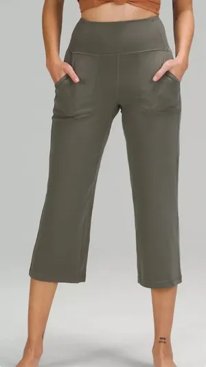 Lululemon Align Wide-Leg Super-High-Rise Crop Graphite Grey Nulu Pants Size 4‎ thumbnail 1