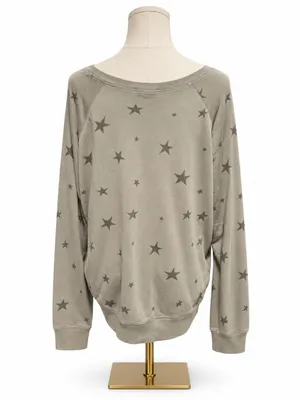 Rails Theo Sage Etoiles Star Print Sweatshirt Size Medium Cotton Modal thumbnail 3