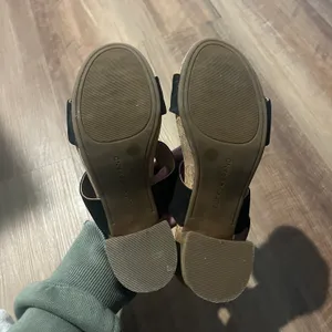 Lucky Brand Black Faux Suede and Cork Block Heel Sandals - Size 7 thumbnail 6