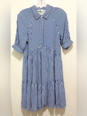 A Loves A Striped Tiered Button-Front Shirt Dress XS thumbnail 4