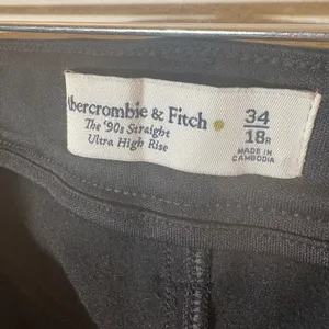 Abercrombie & Fitch‎ Women's Black Vegan Leather 90s Straight Pant Size 18 thumbnail 6