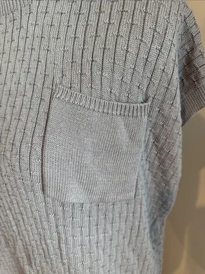Women’s Gray Short-Sleeve Knit Sweatshirt with Pocket thumbnail 4