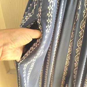 Blue Patterned Lightweight Jumpsuit with Flare BellBottoms Size Large Bohemian thumbnail 4