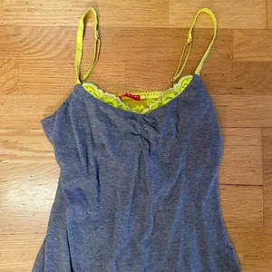 Josie by Natori Gray Lime Green Lace Sleep Minimalist Preppy Tank thumbnail 2