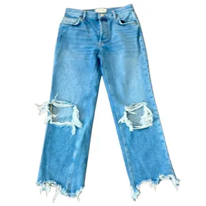 Free People We The Free Maggie mid rise straight crop distressed knee Jeans 25 thumbnail 3