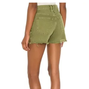Free People Makai Cut Off Denim Shorts in Olive Size‎ 24 NWT thumbnail 2