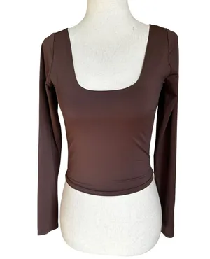 Almere Brown Seamless Crop Top Women's Size Small | 75-12 thumbnail 1