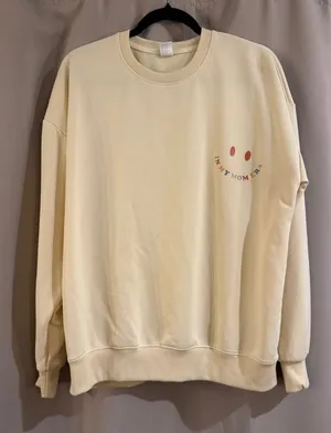 Source Unknown Women’s In My Mom Era light Yellow Smiley Crewneck Sweatshirt thumbnail 1