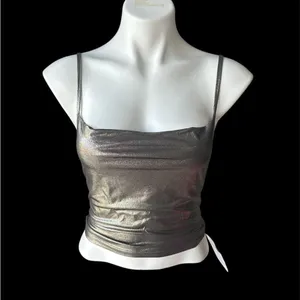 Miss Selfridge Cowl Cami Top Gold Metallic UK8 - US4 NWT IN PACKAGE thumbnail 2