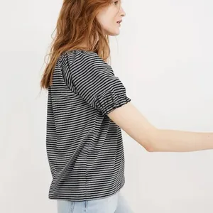 Madewell Texture And Thread Peasant Top In Stripe thumbnail 4