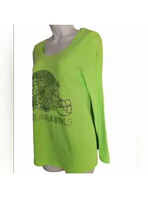 Seattle Seahawks Long Sleeve Top Medium No Boundaries thumbnail 2