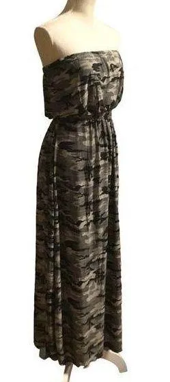 Julia Camo Maxi Dress Green Size L thumbnail 1