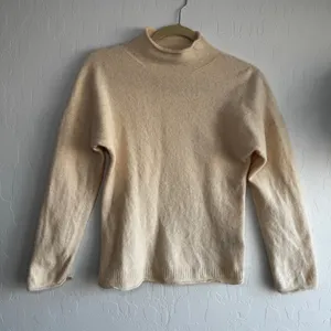 J. Crew 100% Cashmere Mock Neck Sweater M Ivory Cream Sustainable Quiet Luxury thumbnail 1