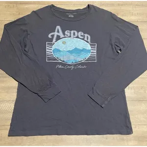 American Eagle Aspen Colorado Graphic Long Sleeve Tee gray‎ Medium thumbnail 1