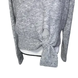 Petal & Pup Captivate Tie Hem Sweater Gray Cozy thumbnail 5