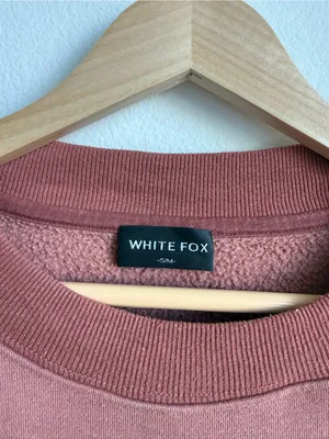 White Fox Venice Beach Embroidered Oversized Crewneck Sweatshirt Mauve S/M thumbnail 7