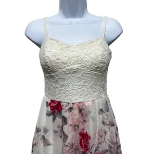 Lily Rose Babydoll Cottage Maxi Dress‎ S Floral Lace Chiffon Y2K Coquette Fairy thumbnail 4