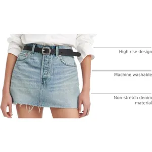 NWT‎ Levi's Icon Denim Mini Skirt High Rise Raw Hem Light Wash Size 28 thumbnail 4