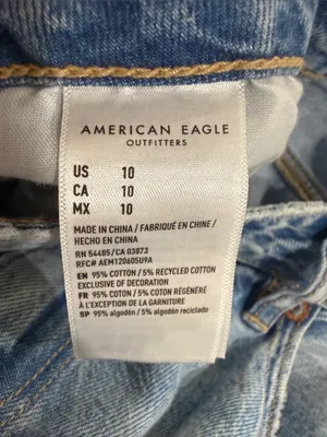 American Eagle Light Wash Denim Jeans Skirt thumbnail 3