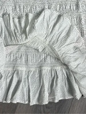 NWT Express White Black Polka Dot Smocked Midi Dress XL Tie Strap thumbnail 11
