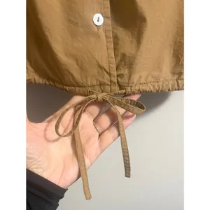 Olivia James The Label Margot Cropped Shirt Womens S Brown w/Balloon 3/4 Sleeves thumbnail 5