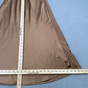 Pretty Garden Bronze Skirt Womens S Satin A-Line Midi Casual Party Gold Cute thumbnail 5