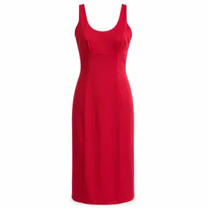 Ann Taylor Red Satin Formal Midi Dress NWT Size 10 thumbnail 2