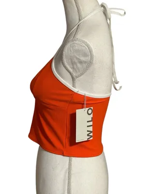Wilo The Label Orange/White Contrast Tankini Swim 2pc Set NWT thumbnail 2