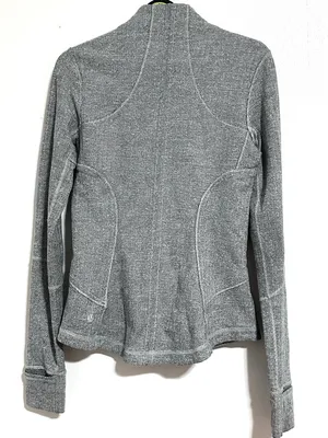 Lululemon Herringbone Define Jacket Womens 6 Gray Thumbholes Full Zip Athletic thumbnail 3