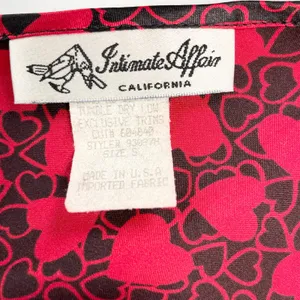 Intimate Affair Womens S Satin Slip Dress Chemise Nightie Hearts‎ Red Y2K Retro thumbnail 6