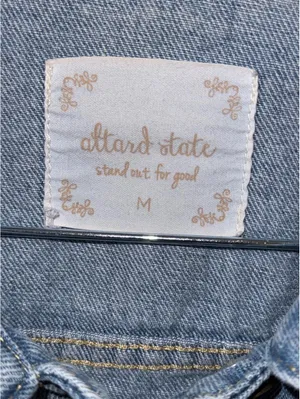 Altar'd State Distressed Denim Trucker Jacket thumbnail 3