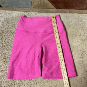 Beyond‎ Yoga Spacedye Crossover Biker Shorts Pink High Waisted XS Heathered thumbnail 2