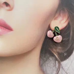 🌸✨Coach Cherry Stud Earrings • Gold/Pink thumbnail 7