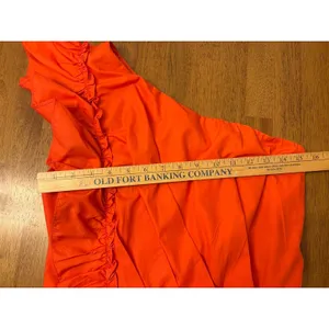 Zesica Women's Red Orange Off Shoulder Sleeveless Ruffle Maxi Dress Size Medium thumbnail 6