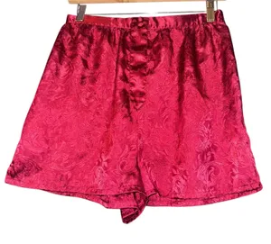 Vintage Partners High‎ Waisted Satin Sleep Shorts Women's Medium Red Valentines thumbnail 1