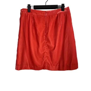 J.Crew Soft Velvet Mini Skirt Lined Lightweight Zip Up Back 4 Coral Orange Shade thumbnail 5