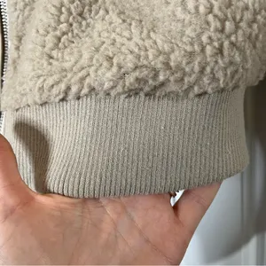 Beige Brown Teddy Bomber Jacket Womens Size Medium Sherpa Cozy Dressy Casual thumbnail 3