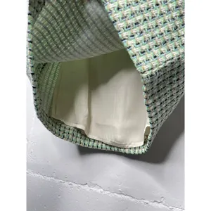 Mango NEW MNG T Tweed Mini Skirt Pastel Green Size Medium thumbnail 4