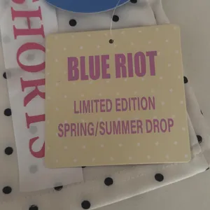 Blue Riot XO Polka Dot Shorts Womens Medium Cream Black Limited Edition Summer thumbnail 5