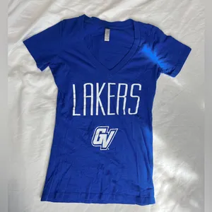 Next Level Apparel Women’s Blue GV Lakers V-Neck T-Shirt thumbnail 1
