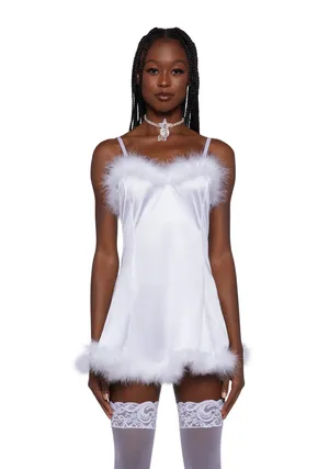 Dolls Kill ANGEL ON YOUR SHOULDER SLIP DRESS - WHITE thumbnail 1