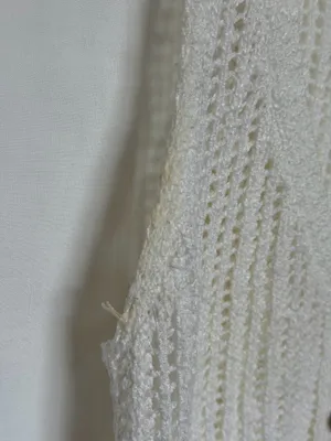 Miss Love White cream crochet vest with button front thumbnail 4