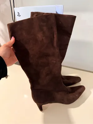 Splendid Brown Suede Knee-High Kitten Heel Boots - Women thumbnail 4