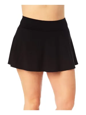 NWT Anne Cole Skirted Bikini Bottom With Built-In Brief MYPB41401 Black 16W thumbnail 1