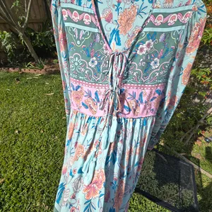 R.Vivimos Long Sleeve Floral Boho Dress Sz. L thumbnail 6